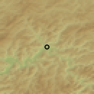 Shaded relief of the 53 km around Linjiang, drawn from the GMTED2010 grid