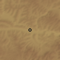 Shaded relief of the 55 km around Beidao, drawn from the GMTED2010 grid