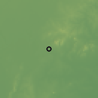 Shaded relief of the 55 km around Linshu, drawn from the GMTED2010 grid