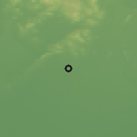 Shaded relief of the 53 km around Linxi, drawn from the GMTED2010 grid