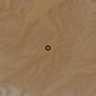 Shaded relief of the 55 km around Linxia, drawn from the GMTED2010 grid