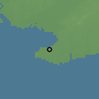 Shaded relief of the 58 km around Beihai, drawn from the GMTED2010 grid