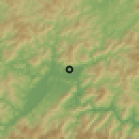 Shaded relief of the 57 km around Lishui, drawn from the GMTED2010 grid