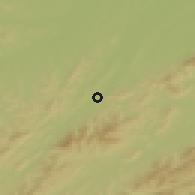 Shaded relief of the 53 km around Liuhe, drawn from the GMTED2010 grid
