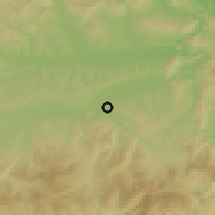 Shaded relief of the 52 km around Longjing, drawn from the GMTED2010 grid