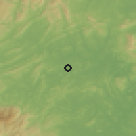 Shaded relief of the 57 km around Loudi, drawn from the GMTED2010 grid