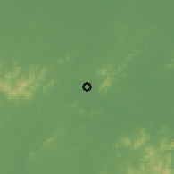 Shaded relief of the 56 km around Lujiang, drawn from the GMTED2010 grid