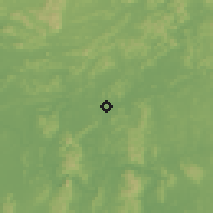 Shaded relief of the 58 km around Luorong, drawn from the GMTED2010 grid
