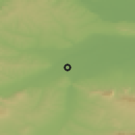 Shaded relief of the 55 km around Luoyang, drawn from the GMTED2010 grid