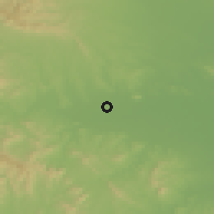 Shaded relief of the 55 km around Luyang, drawn from the GMTED2010 grid