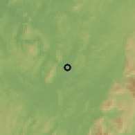 Shaded relief of the 57 km around Matian, drawn from the GMTED2010 grid