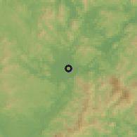Shaded relief of the 58 km around Meizhou, drawn from the GMTED2010 grid