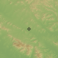 Shaded relief of the 55 km around Mengyin, drawn from the GMTED2010 grid