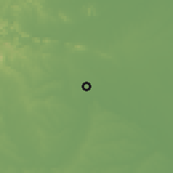 Shaded relief of the 56 km around Minggang, drawn from the GMTED2010 grid