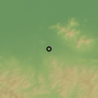 Shaded relief of the 54 km around Mingshui, drawn from the GMTED2010 grid