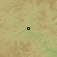 Shaded relief of the 52 km around Mingyue, drawn from the GMTED2010 grid
