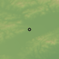 Shaded relief of the 51 km around Mishan, drawn from the GMTED2010 grid