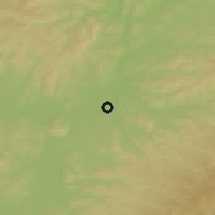 Shaded relief of the 52 km around Mudanjiang, drawn from the GMTED2010 grid