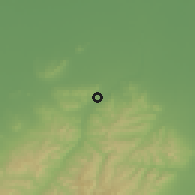 Shaded relief of the 54 km around Nanchou, drawn from the GMTED2010 grid