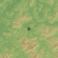 Shaded relief of the 58 km around Nandu, drawn from the GMTED2010 grid