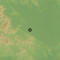 Shaded relief of the 58 km around Binzhou, drawn from the GMTED2010 grid