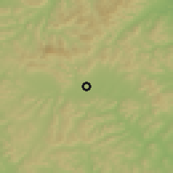 Shaded relief of the 55 km around Nanma, drawn from the GMTED2010 grid