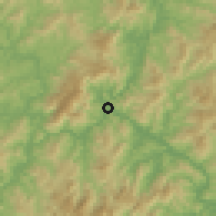 Shaded relief of the 57 km around Nanping, drawn from the GMTED2010 grid