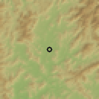Shaded relief of the 57 km around Nanpu, drawn from the GMTED2010 grid