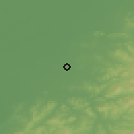 Shaded relief of the 53 km around Nantai, drawn from the GMTED2010 grid