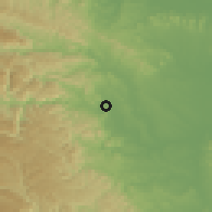 Shaded relief of the 56 km around Nanzhang, drawn from the GMTED2010 grid