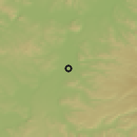 Shaded relief of the 52 km around Ningan, drawn from the GMTED2010 grid
