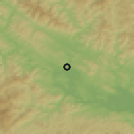 Shaded relief of the 58 km around Bose, drawn from the GMTED2010 grid
