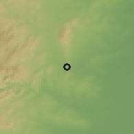 Shaded relief of the 54 km around Pengcheng, drawn from the GMTED2010 grid