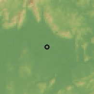 Shaded relief of the 58 km around Pingnan, drawn from the GMTED2010 grid