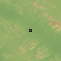 Shaded relief of the 55 km around Pingyi, drawn from the GMTED2010 grid