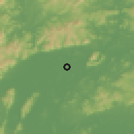 Shaded relief of the 58 km around Qingyuan, drawn from the GMTED2010 grid