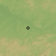 Shaded relief of the 51 km around Qitaihe, drawn from the GMTED2010 grid