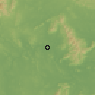 Shaded relief of the 57 km around Qiyang, drawn from the GMTED2010 grid