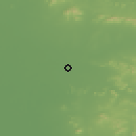 Shaded relief of the 55 km around Qufu, drawn from the GMTED2010 grid