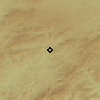 Shaded relief of the 53 km around Sanchazi, drawn from the GMTED2010 grid