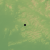 Shaded relief of the 55 km around Shanting, drawn from the GMTED2010 grid