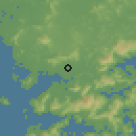 Shaded relief of the 58 km around Shenzhen, drawn from the GMTED2010 grid