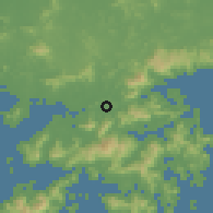 Shaded relief of the 58 km around Shiongshui, drawn from the GMTED2010 grid
