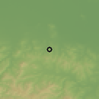 Shaded relief of the 51 km around Shuangyashan, drawn from the GMTED2010 grid