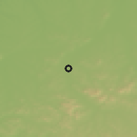 Shaded relief of the 52 km around Shulan, drawn from the GMTED2010 grid