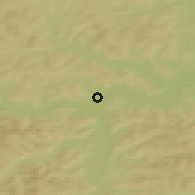 Shaded relief of the 49 km around Tahe, drawn from the GMTED2010 grid