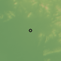 Shaded relief of the 55 km around Tengzhou, drawn from the GMTED2010 grid