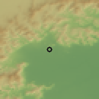 Shaded relief of the 53 km around Changping, drawn from the GMTED2010 grid