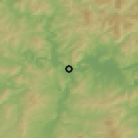 Shaded relief of the 52 km around Tumen, drawn from the GMTED2010 grid