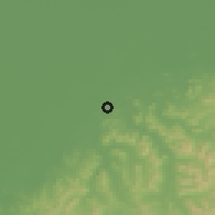 Shaded relief of the 54 km around Changqing, drawn from the GMTED2010 grid